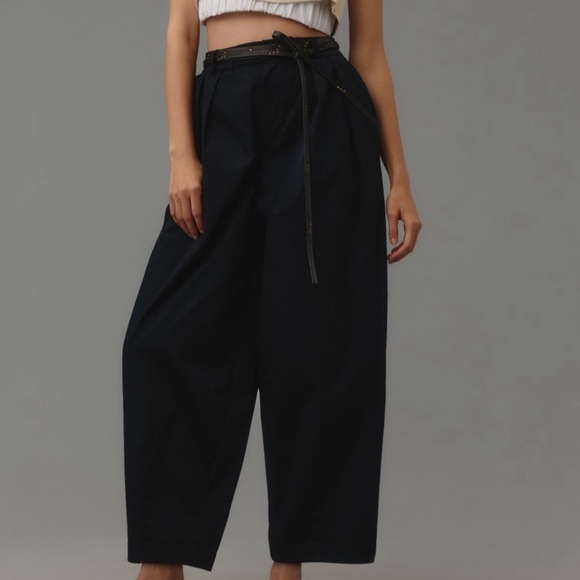 Anthropologie Maeve Curve Poplin Barrel Pants
